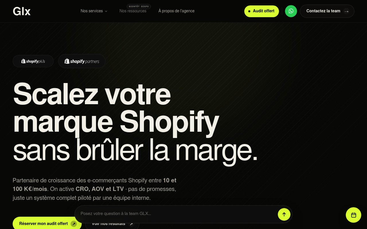 Apercu du site Agence GLX